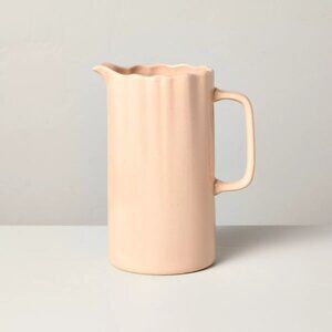 65oz Scalloped Stoneware Beverage Pitcher Blush - Hearth & Hand Magnolia Target‎